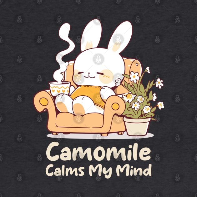 Cute Bunny Enjoying Chamomile Tea Cup. Camomile Tea Lover. UK Spelling. by Lunatic Bear